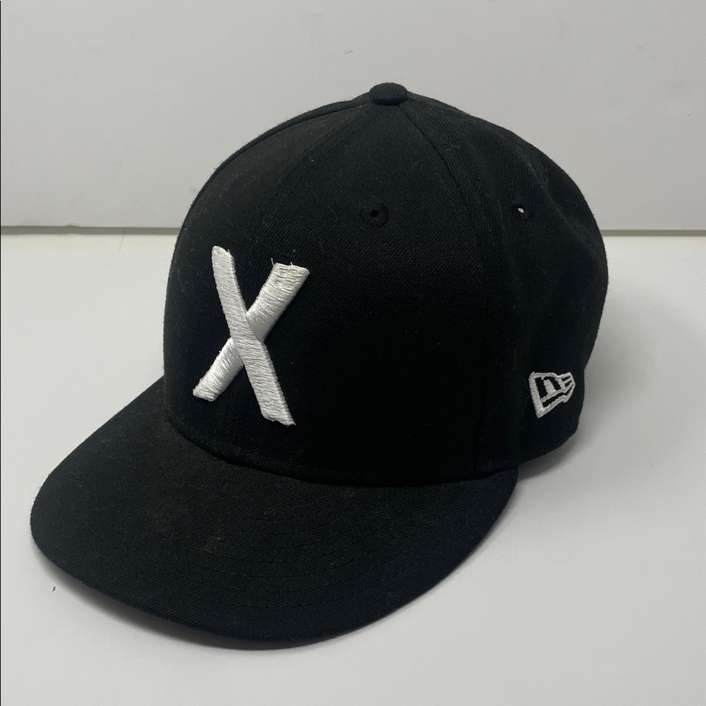 New Era Black Hat with White X